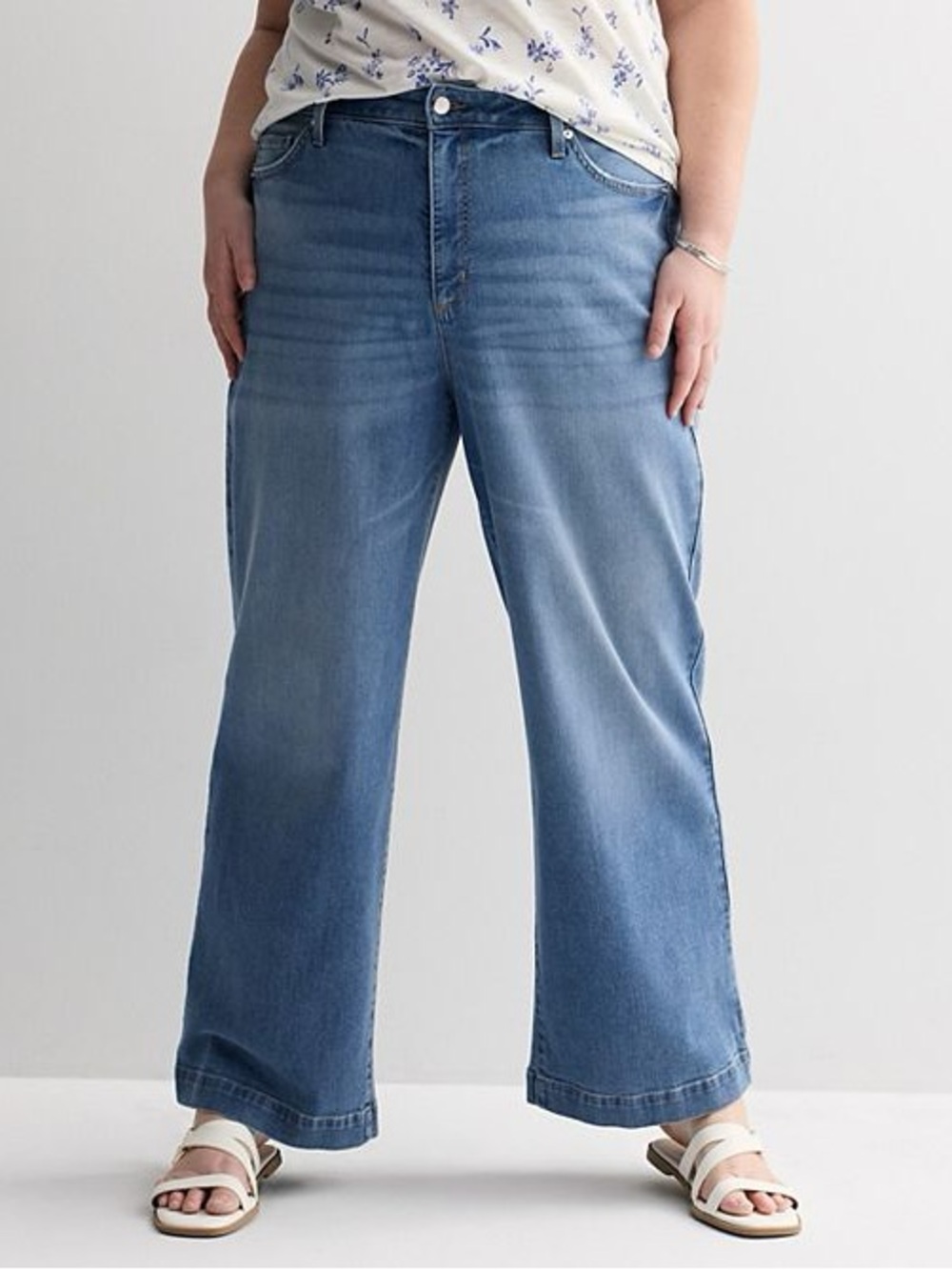 Plus Size Sonoma Goods For Life® High Rise Wide-Leg Jeans Size 18W